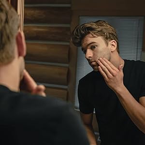 Man applying toner