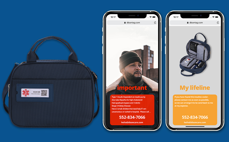 DISONCARE Diabetes Bag,Diabetic Kit Bag，Insulin Travel Case,Diabetic