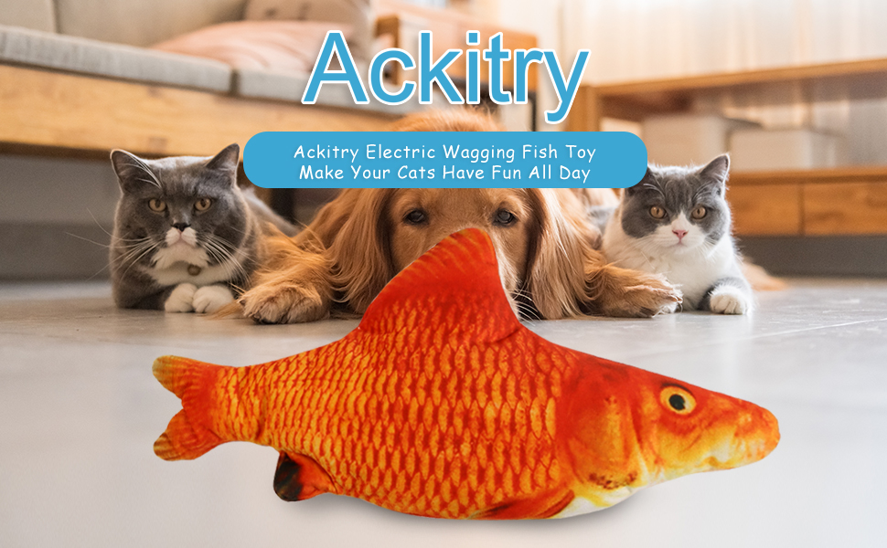 Ackitry Electric Moving Fish Toy Realistic Cat Flopping