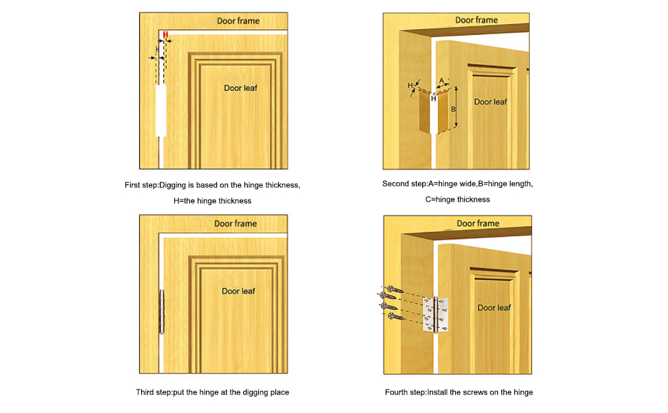 Hinges Plus 100MM*35MM,GKONGU Upgraded Pair of Home Door Hinges