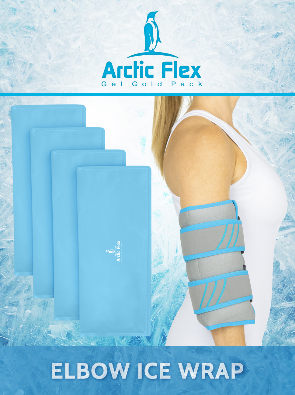 Vive Elbow Ice Pack Reusable Injury Gel Wrap Pliable Compression