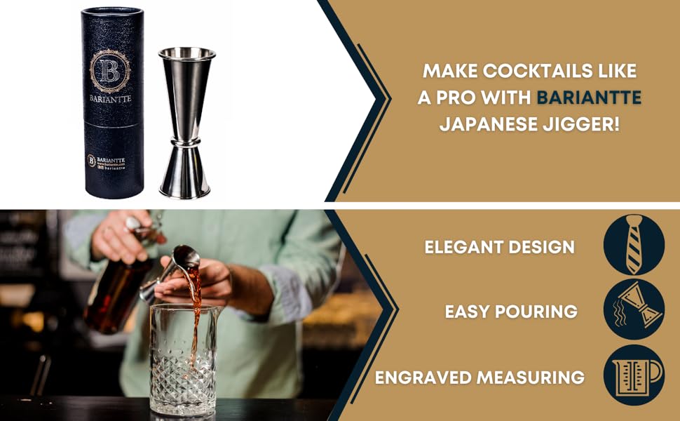 Bariantte Cocktail Measuring Jigger for Bartending