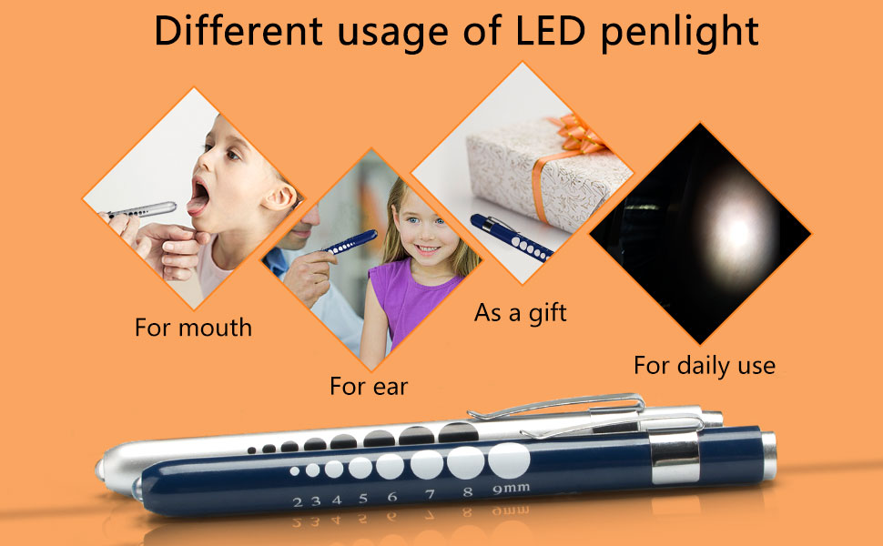 Opoway Nurse Penlight with Pupil Gauge LED Medical Pen Light for Nurses