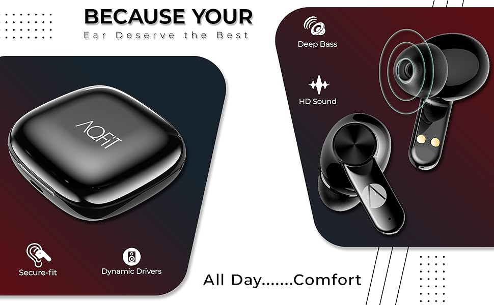 AQFIT earbuds, In-ear Headphones , Wireless earbuds, TWS, Bluetooth earbuds, TWS earphones, wire