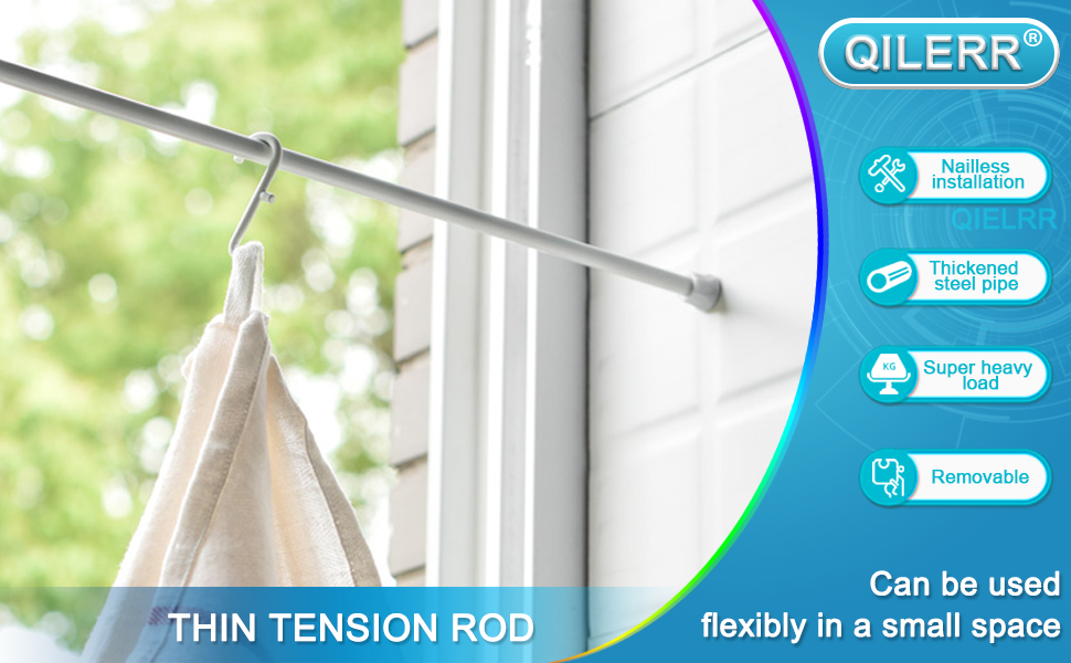 QILERR Tension Rods 28 to 48 Inches 6 Pack Spring Tension