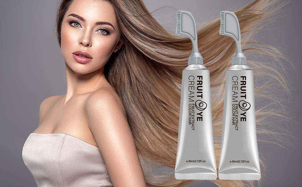 Tinte para el cabello de frutas,Champú para teñir el cabello con peine