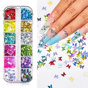 Butterfly Nail Glitter Sequins