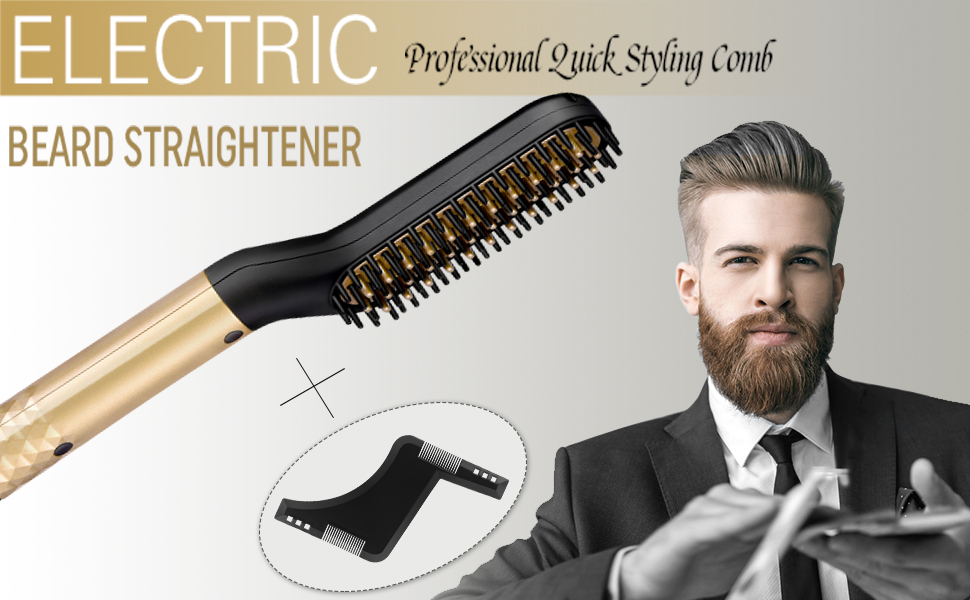 Beard Hair Straightener Brush For Men Electric Hair Straightening