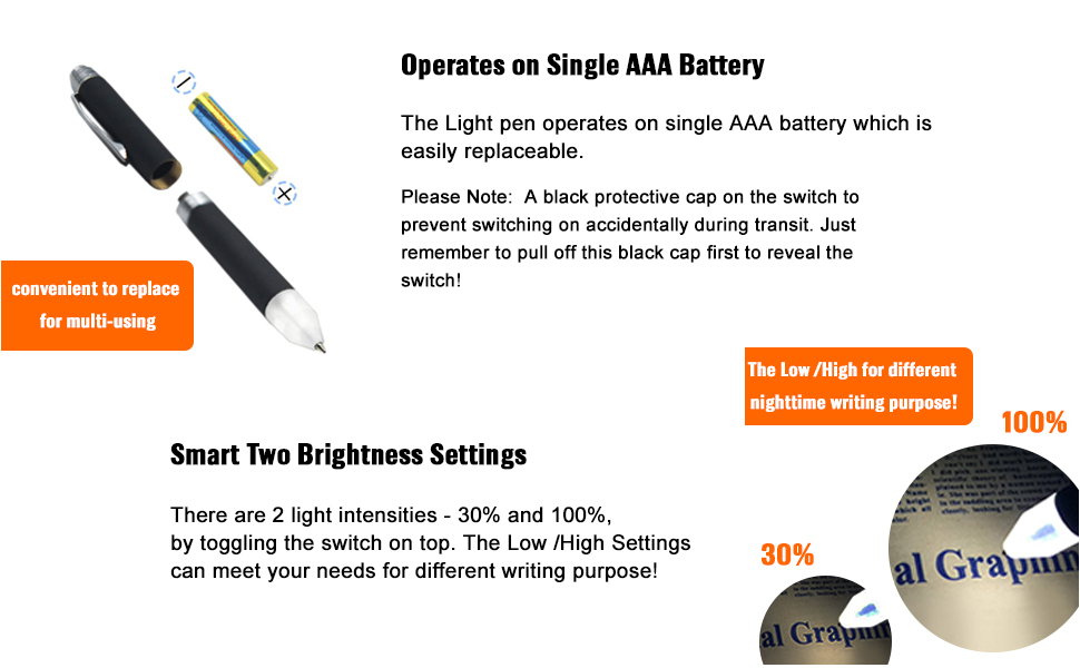 Yacig Light Up Pen, Technical Pen Intellectual LED Pen