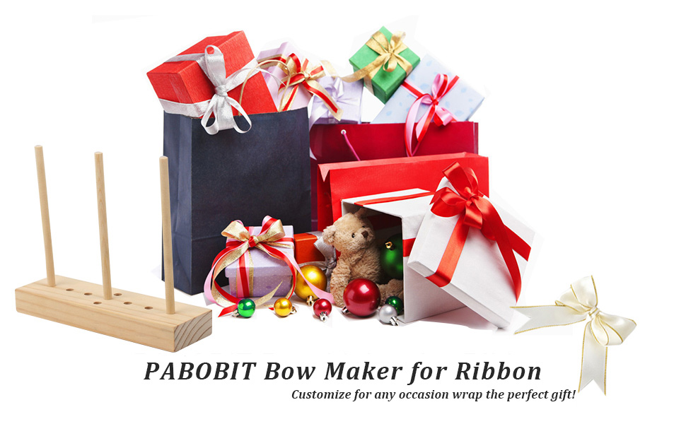 Bow Maker for Ribbon, Wooden Bow Maker, Plaid and Satin
