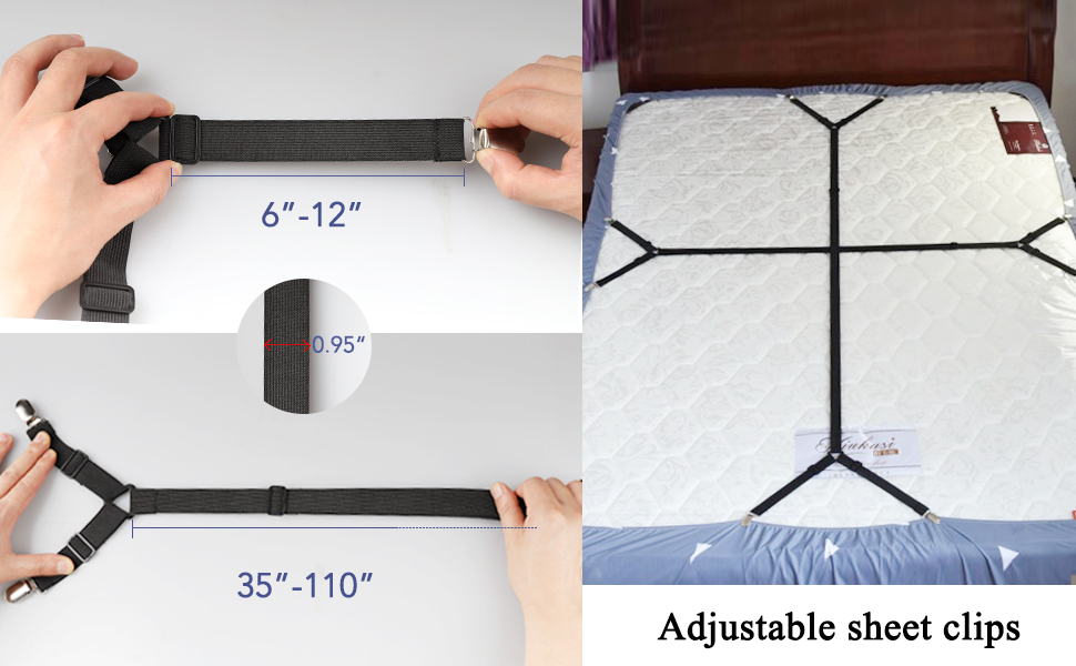 ZHOUBIN Sheet Suspenders Clips, Bed Sheet Straps Mattress Sheet Holders