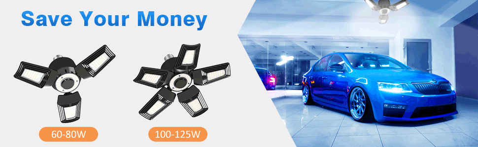 Deformable LED Garage Light Adjustable 3-Panel 5000K Daylight 7000 lumens  Beyond Bright Lamp E26 Standard Base for Closets Kitchen Household Use :  Amazon.ca: Tools & Home Improvement