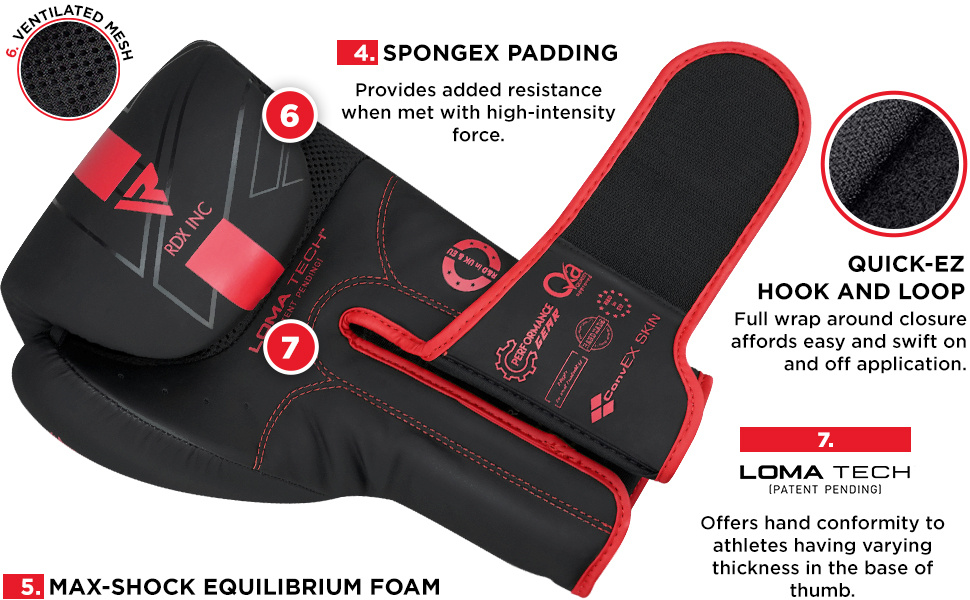 RDX Boxing Gloves Sparring and Muay Thai Maya Hide Leather, Kara Patent Pending Training Mitt