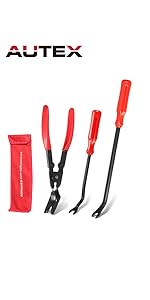 3 Pcs Clip Pliers Set & Fastener Remover Car Trim Removal Tool Kit with Storage