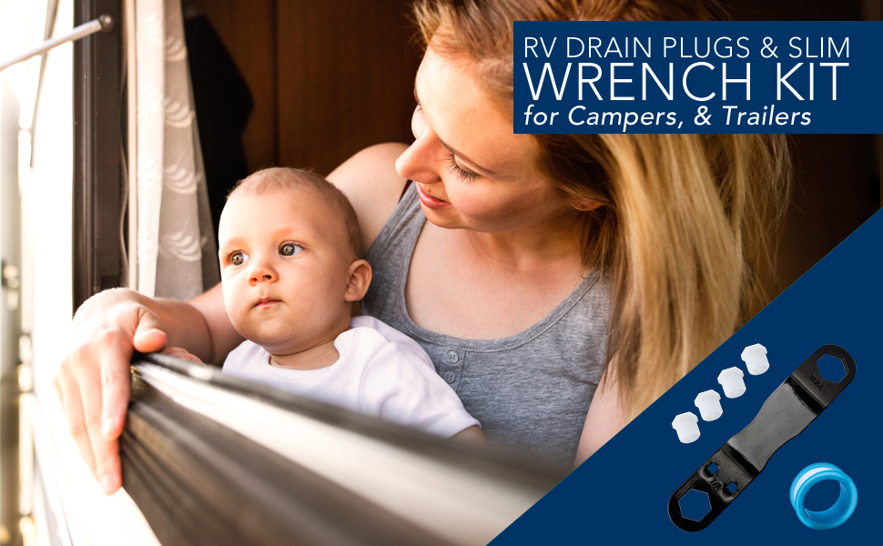 Leisure Coachworks RV Water Heater Drain Plug and Wrench Kit Designed