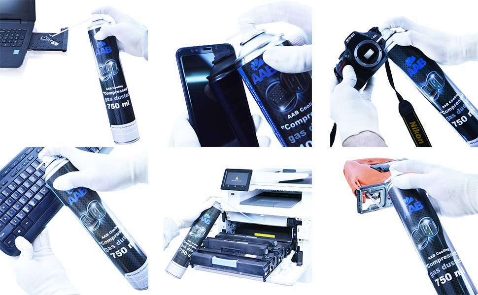 AAB Compressed Gas Duster 750ml Compressed Air for Cleaning Computer