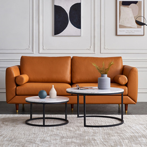 Set Of 2 Coffee Tables, Round, Low, Large Model: 80 X 80 X 45 Cm And Small Model: 60 X 60 X 33 Cm (L X W X H), Black 13 Nesting table set.