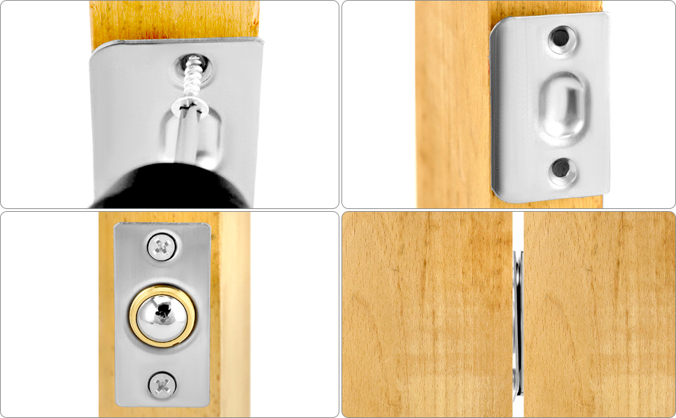 QWORK Stainless Steel Closet Door Ball Catch Hardware, 10 Set