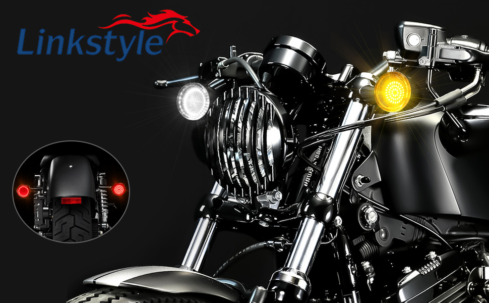 4PCS LED Turn Signal Light Kit, for Harley 1157 Base LED SMD Front Rear 2 Inch Turn Signal