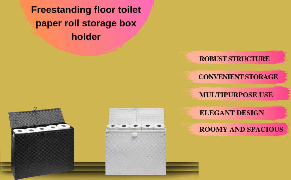 Toilet Roll Holder Bathroom Multipurpose Storage Unit Polypropylene