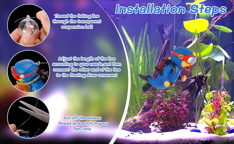 2 Pcs Fish Tank Decorations