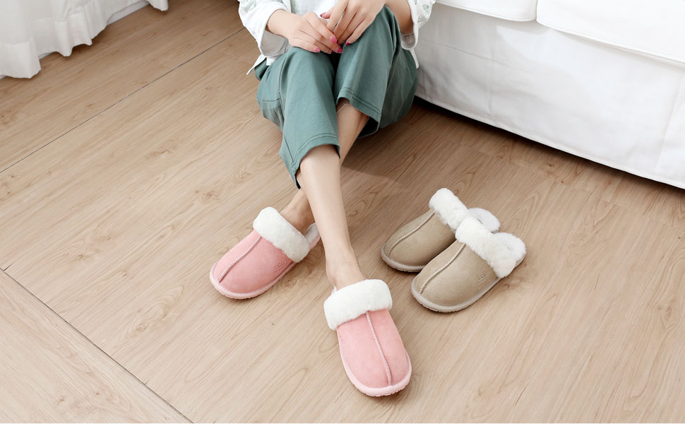 UGG Slippers Women Australian Premium Soft Sheepskin Wool Winter
