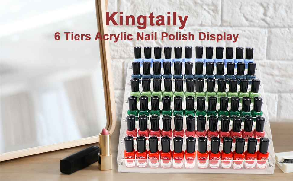 Kingtaily Nail Polish Organizer 72 Bottles of 6 Layers