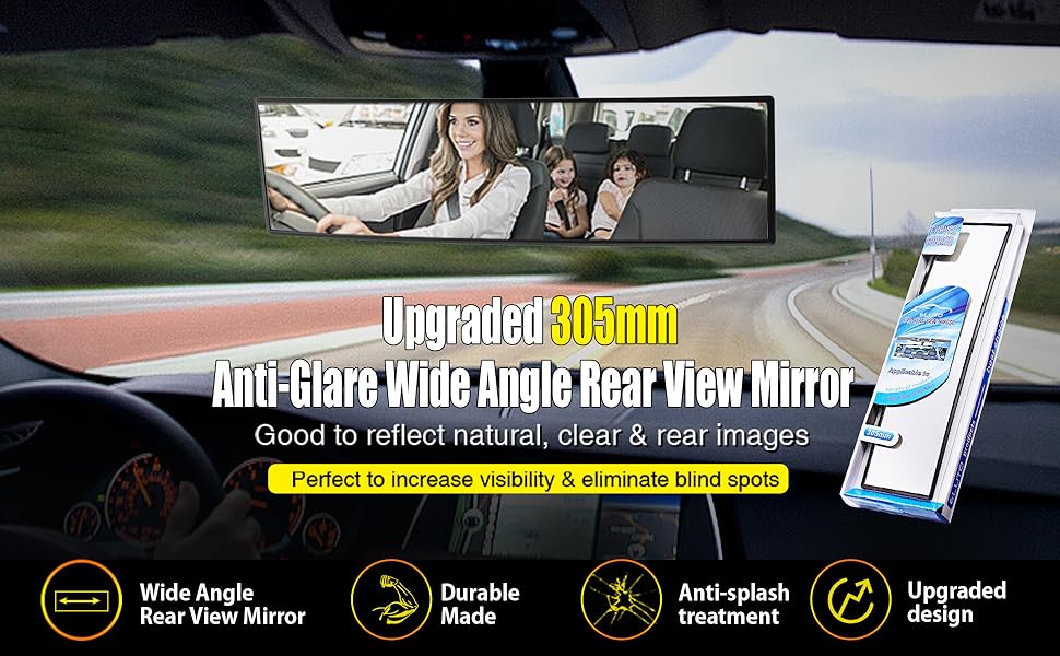 ELUTO Wide Angle Rear View Mirror Car Rear View Mirror