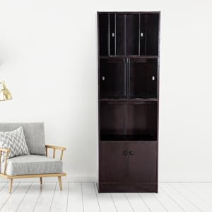 DeckUp Cove Book Shelf/Display and Storage Unit (Dark Wenge, Matte Finish SPN-FOR1