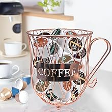 Coffee Pod Holder and Organizer Mug,Cup Keeper Coffee Espresso Pod Holder Coffee Mug Storage Basket