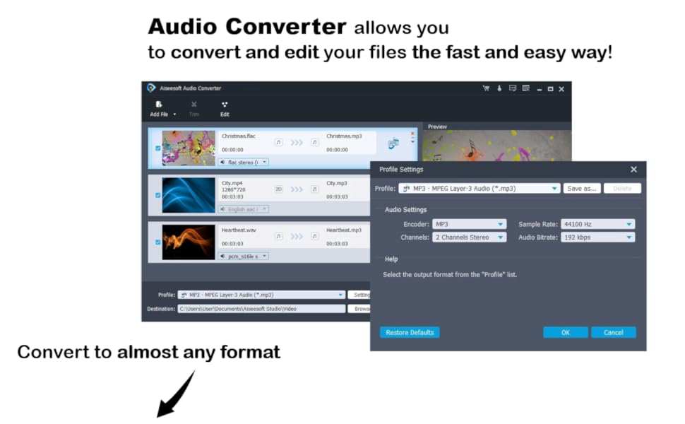 Audio Converter Edit and convert your sound and music files to other
