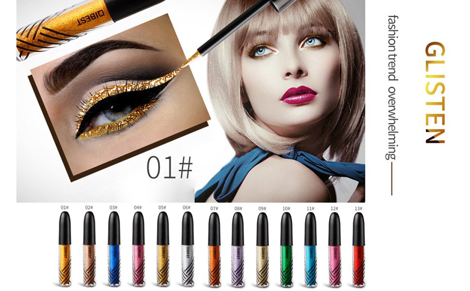 Glitter Liquid Eyeliner, OCHILIMA Long Lasting Waterproof Shimmer High