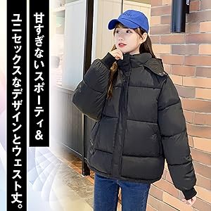 ダウンジャケット 中綿 ショート コート パーカー フード アウター 防寒 防風 お洒落 カジュアル 冬 ダウン ジャケット フード付き 黒 秋 冬 長袖 上着 防寒着 ジャンパー ブルゾン 軽量