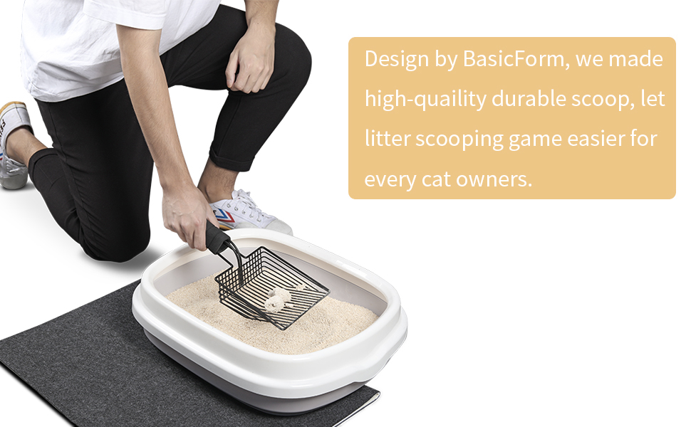 BasicForm Cat Litter Scoop Stainless Steel Kitty Litter Scooper with