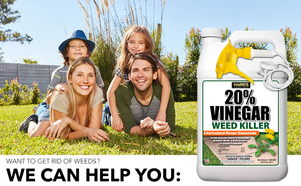 Harris Vinegar Weed and Weed Grass Killer, for Organic