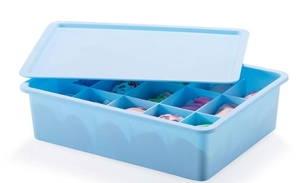 Zizly 15 Compartment Plastic Storage Box Drawer Organizer For