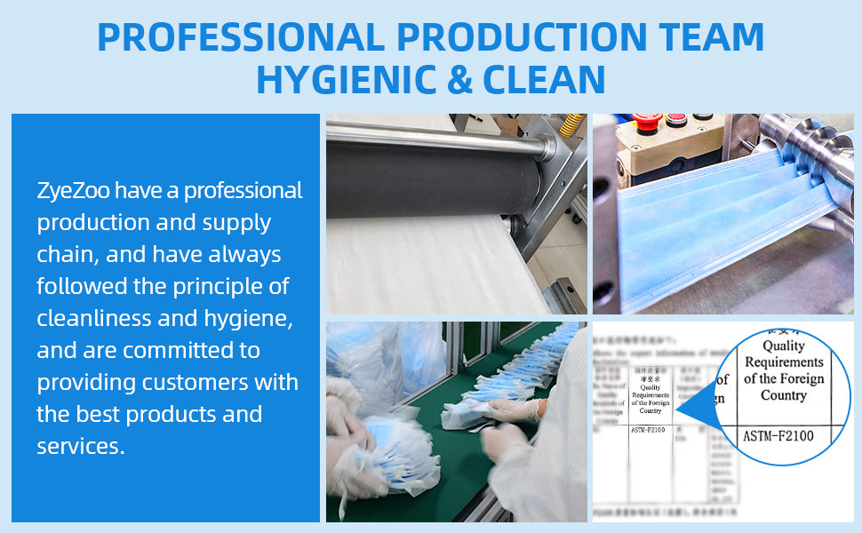 Medical Face Mask Disposable 100 Pcs, 3 Layer Breathable