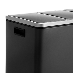 Poubelle Tri Sélectif 3 Bacs, 3 X 18L, Poubelle 3 Compartiments, Couvercle à Fermeture Lente, Avec Seaux Intérieurs Et Poignées, Pour Cuisine, Noir LTB54BK Par SONGMICS 13 LTB54BK