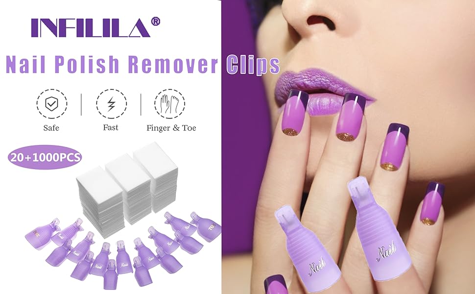 INFILILA NAIL POLISH REMOVER CLIPS