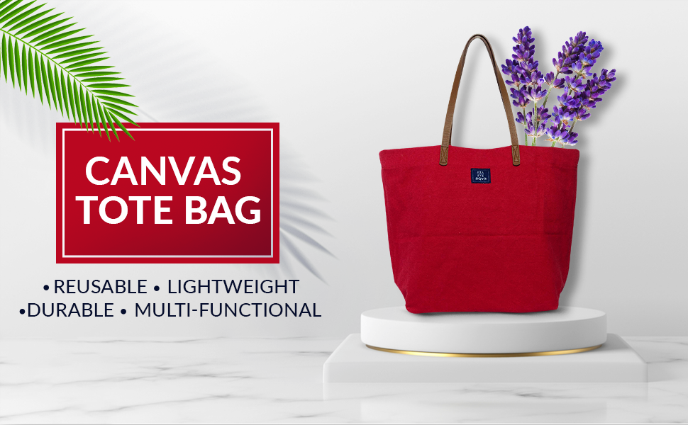 Solid Cotton Canvas Tote Bag For Travel Work College Shopping Beach Top ASIN- B08HH2F72Q- SPN-FOR1