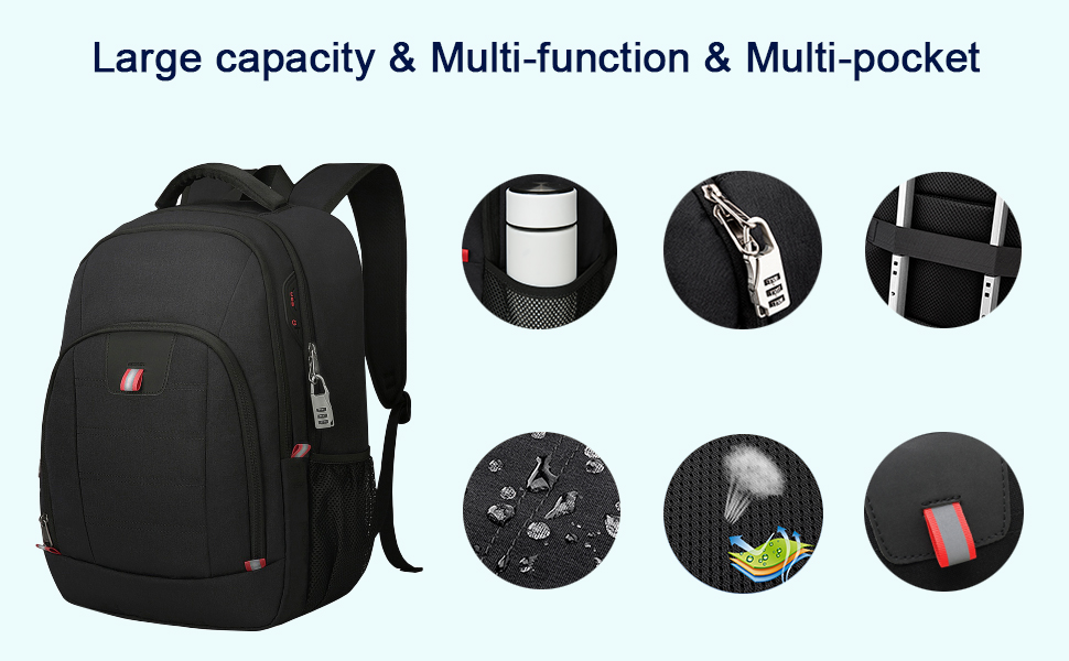 zhi wei Laptop Backpack,15.6 Inch Laptop Rucksack for Men and Women