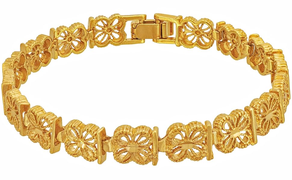 Amazon.com: LIFETIME JEWELRY Good Luck Filigree Bracelet 24k
