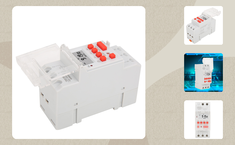 タイマー AC100V 鍵付き シルバー 週間デジタルプログラムタイマースイッチ ウィークリータイマー