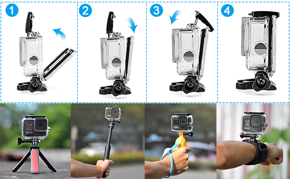 F1TP Waterproof Case for GoPro Hero 7 Hero 6 Hero 5 Black