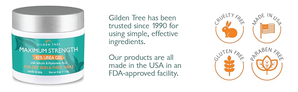 Árbol dorado de confianza ingredientes eficaces hechos en Estados Unidos FDA, sin parabenos aprobados sin gluten