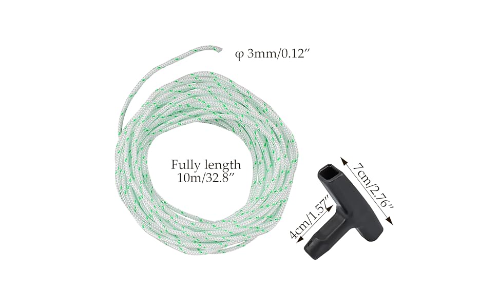 2 Pcs Recoil Starter Rope 10Meter(Diameter3.0mm),Sonku Pull Cord with