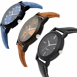LEVERET Analogur Unique Men's Club Combo Pack of 3 Watches The movement