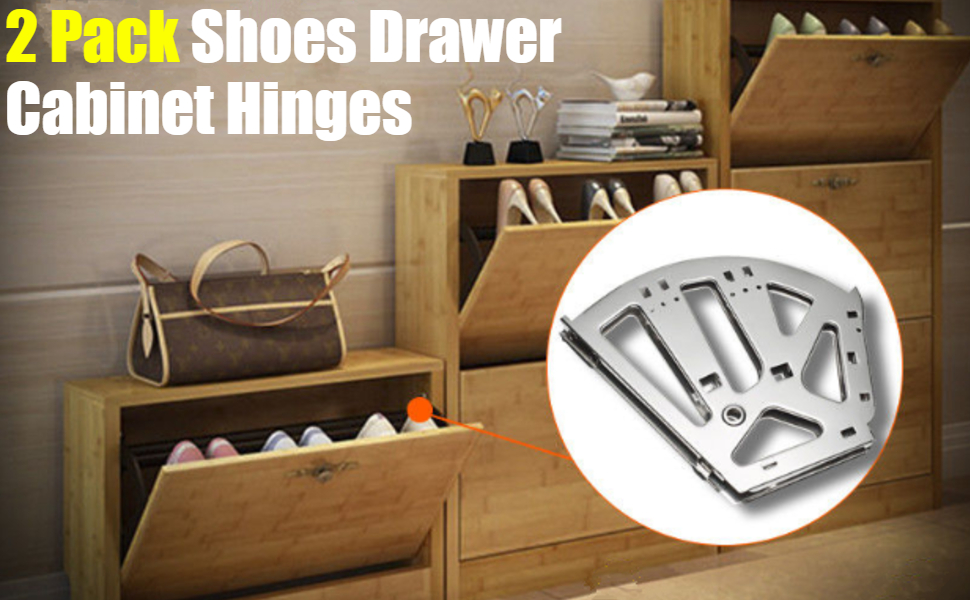 2pcs Shoes Drawer Hinges, Stainless Steel Turing Rack
