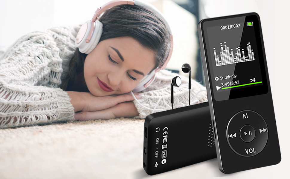 Aigital MP3 Player 64 GB with Bluetooth, Portable HiFi Lossless Sound