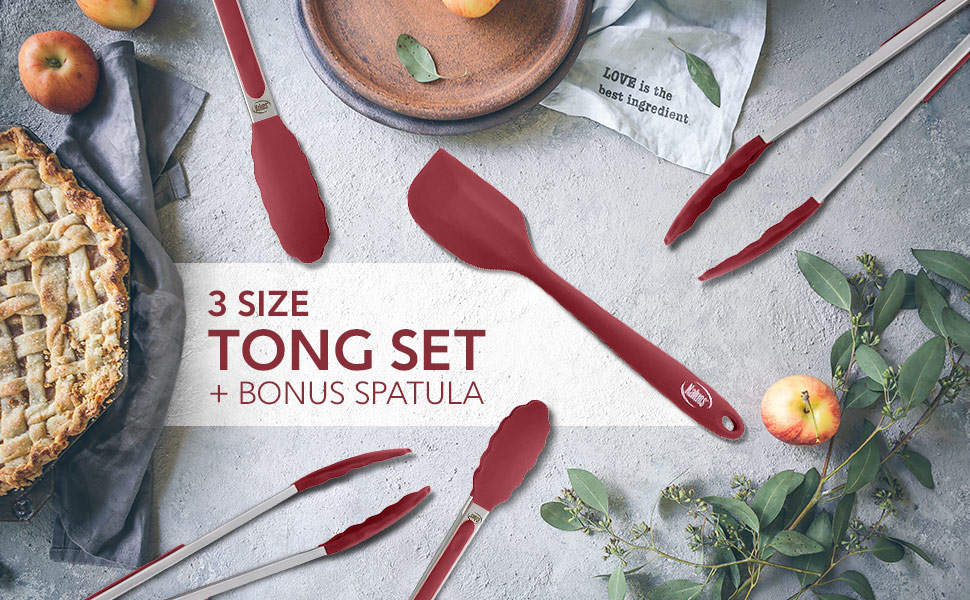 Kaluns Kitchen Tongs for Cooking, Non Stick Silicone Tip